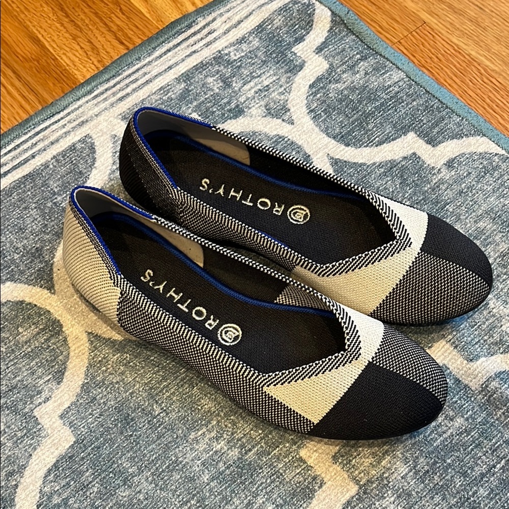 Rothy's Black and White Flats